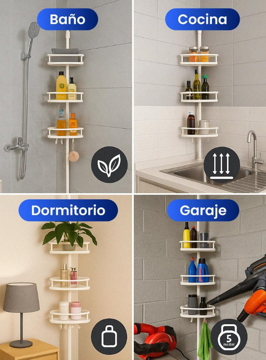 Organizador Esquinero Para Baño, Cocina, Garaje, y Dormitorio